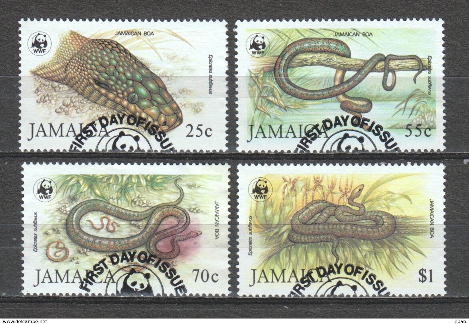Jamaica 1984 Mi 591-594-I WWF SNAKES (2) - Used Stamps