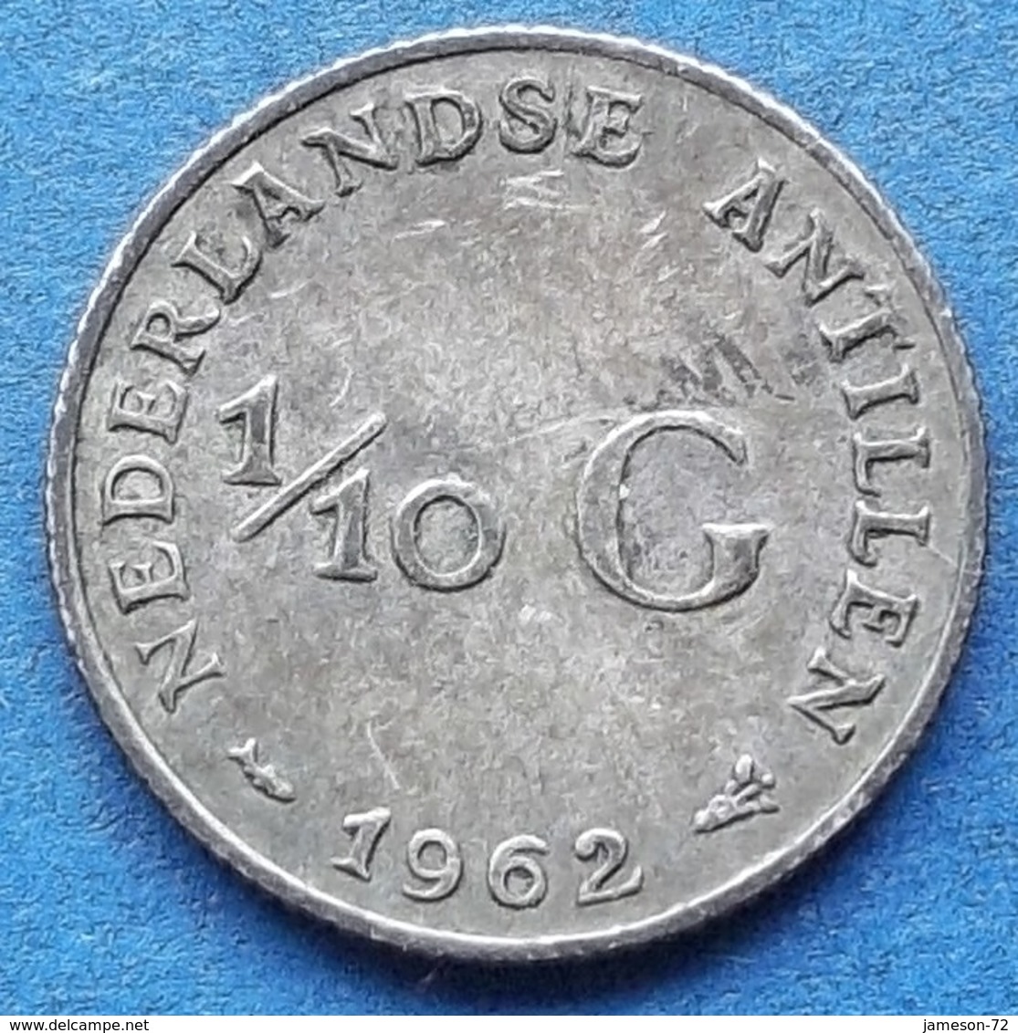 NETHERLANDS ANTILLES - Silver 1/10 Gulden 1962 KM# 3 Juliana - Edelweiss Coins - Netherlands Antilles