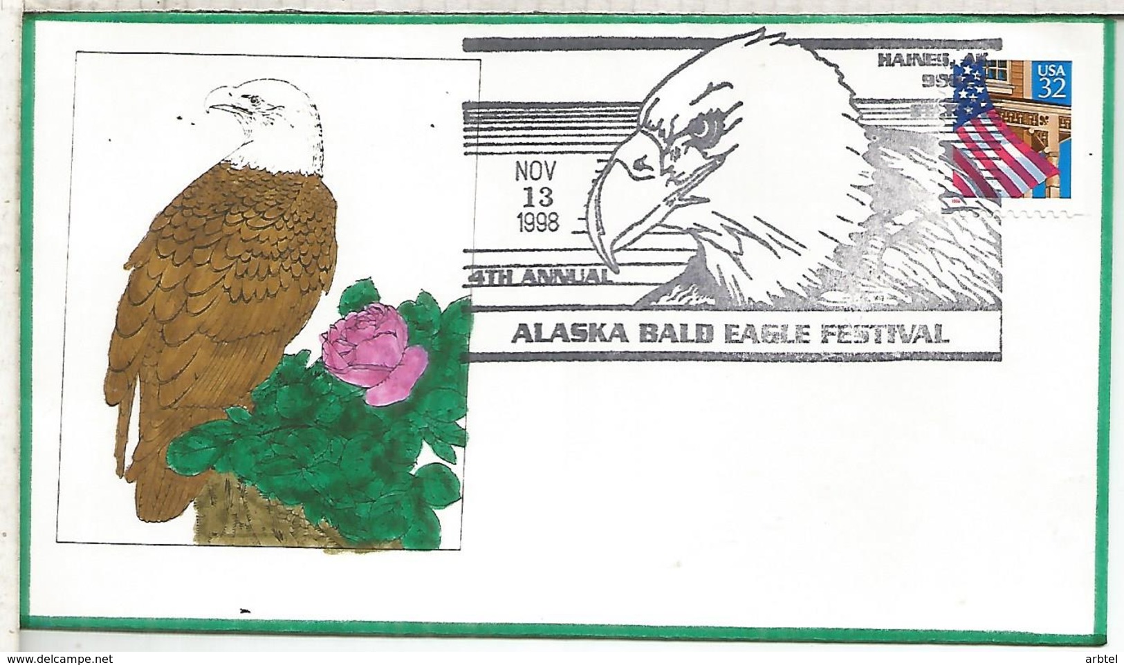 ESTADOS UNIDOS USA 1998 ALASKA BALD EAGLE FESTIVAL AGUILA CALVA PAJARO - Águilas & Aves De Presa