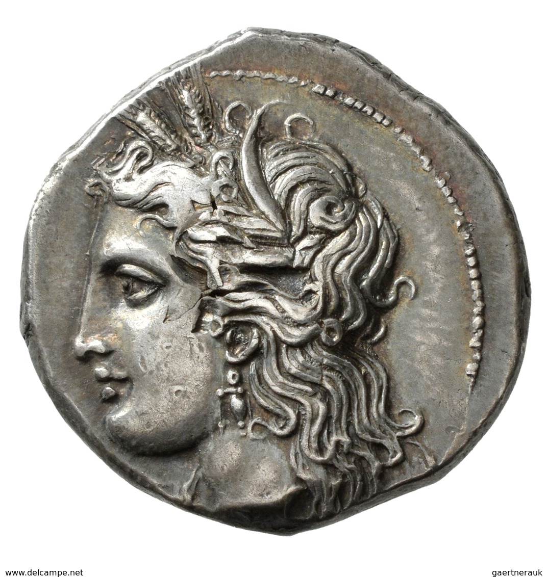 Lukanien: Metapont, AR Stater Ca. 330-290 V. Chr., 20 Mm, 7,93 G, HN Italy 1582, Prächtige Patina, F - Griechische Münzen