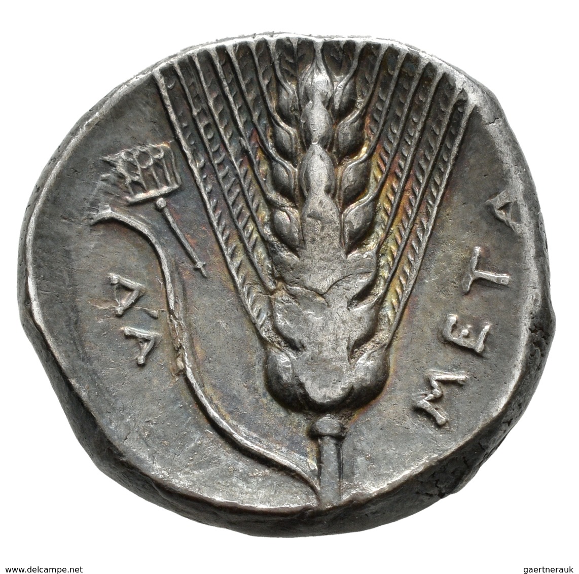 Lukanien: Metapont, AR Stater Ca. 330-290 V. Chr., 20 Mm, 7,93 G, HN Italy 1582, Prächtige Patina, F - Griechische Münzen