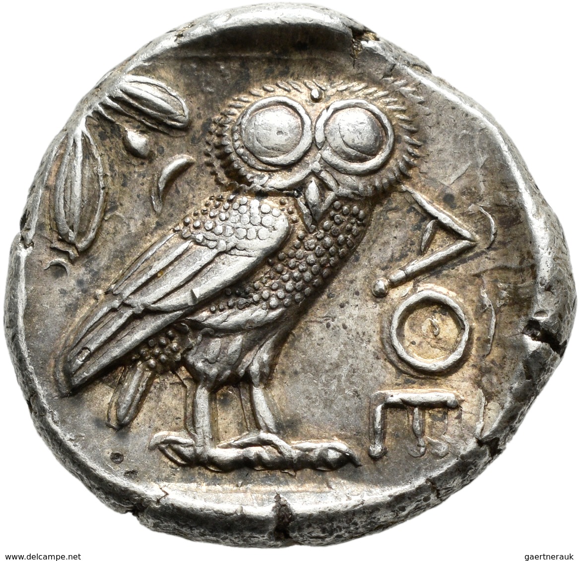 Attika: Tetradrachme 420/404 V. Chr., Athen, Av: Kopf Der Athena Glaukopis Nach Rechts, Rv: Steinkau - Griekenland