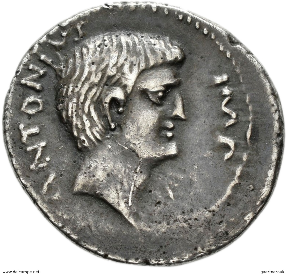 Marcus Antonius (39 V.Chr.): Marcus Antonius Und Octavian 40-39 V. Chr.: AR Denar, 3,47 G, Heeresmün - Die Julio-Claudische Dynastie (-27 / 69)