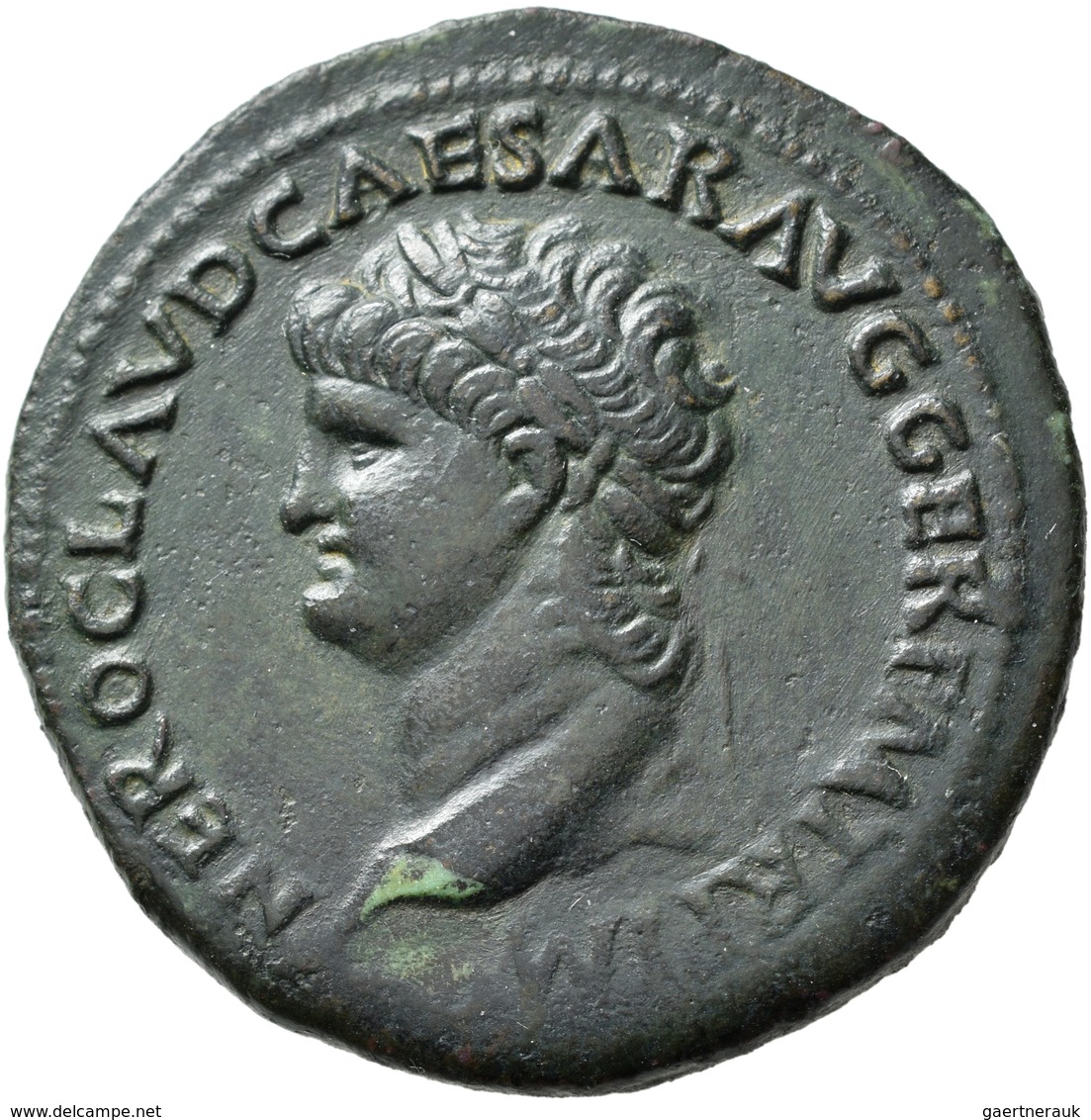 Nero (54 - 68): AE-Sesterz O.J., Lugdunum, Av. Belorbeerte Büste Nach Links, Rv: Ceres Mit Fackel Un - The Julio-Claudians (27 BC To 69 AD)