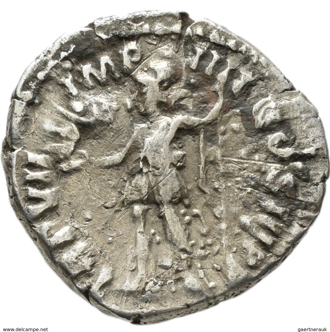 Commodus (166 - 177 - 180 - 192): Commodus 177-192: AR-Denar, 3,27 G, Schrötlingsfehler, Sehr Schön. - Die Antoninische Dynastie (96 / 192)