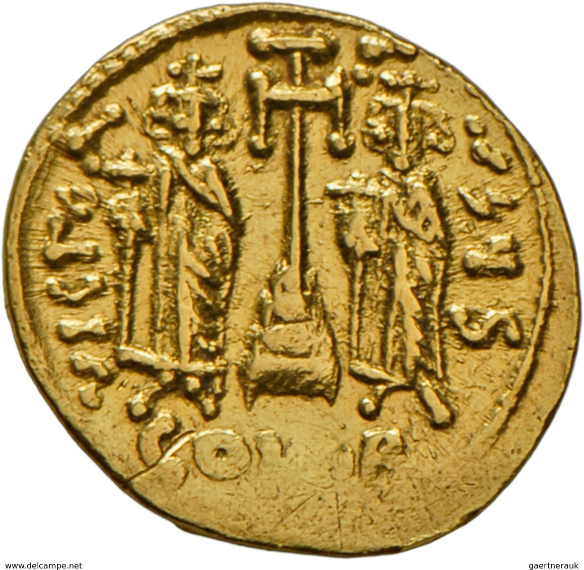 Constaninus IV. (668 - 685): Constantinus IV. 668-685:Gold-Solidus, Constantinopel, 4,40 G, Sommer 1 - Byzantinische Münzen