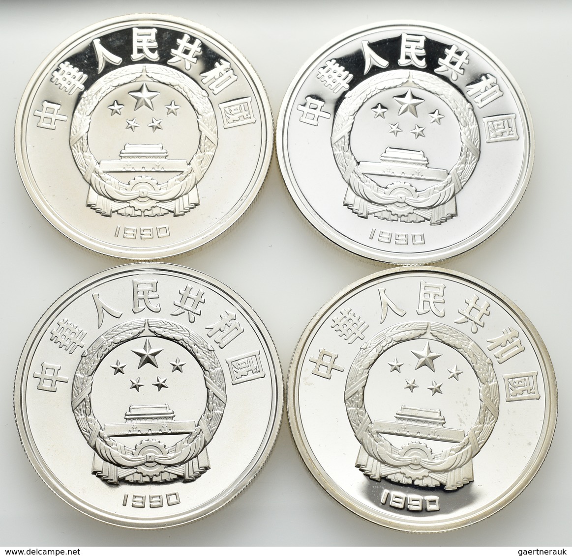 China - Volksrepublik: Lot 4 X 10 Yuan 1990, Berühmte Persönlichkeiten. Thomas Alva Edison KM# 305; - China