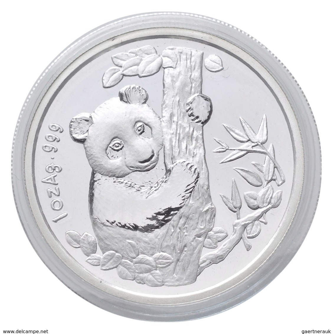 China - Volksrepublik: Medaille 1 OZ Silberpanda 1996 Anlässlich Der Münzenmesse In München (1996 Mu - China