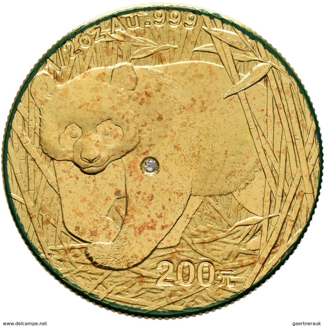 China - Volksrepublik - Anlagegold: Panda Diamond Set: 4-Münzen Set Goldpanda 2002: 1/10 OZ + 1/4 OZ - Chine