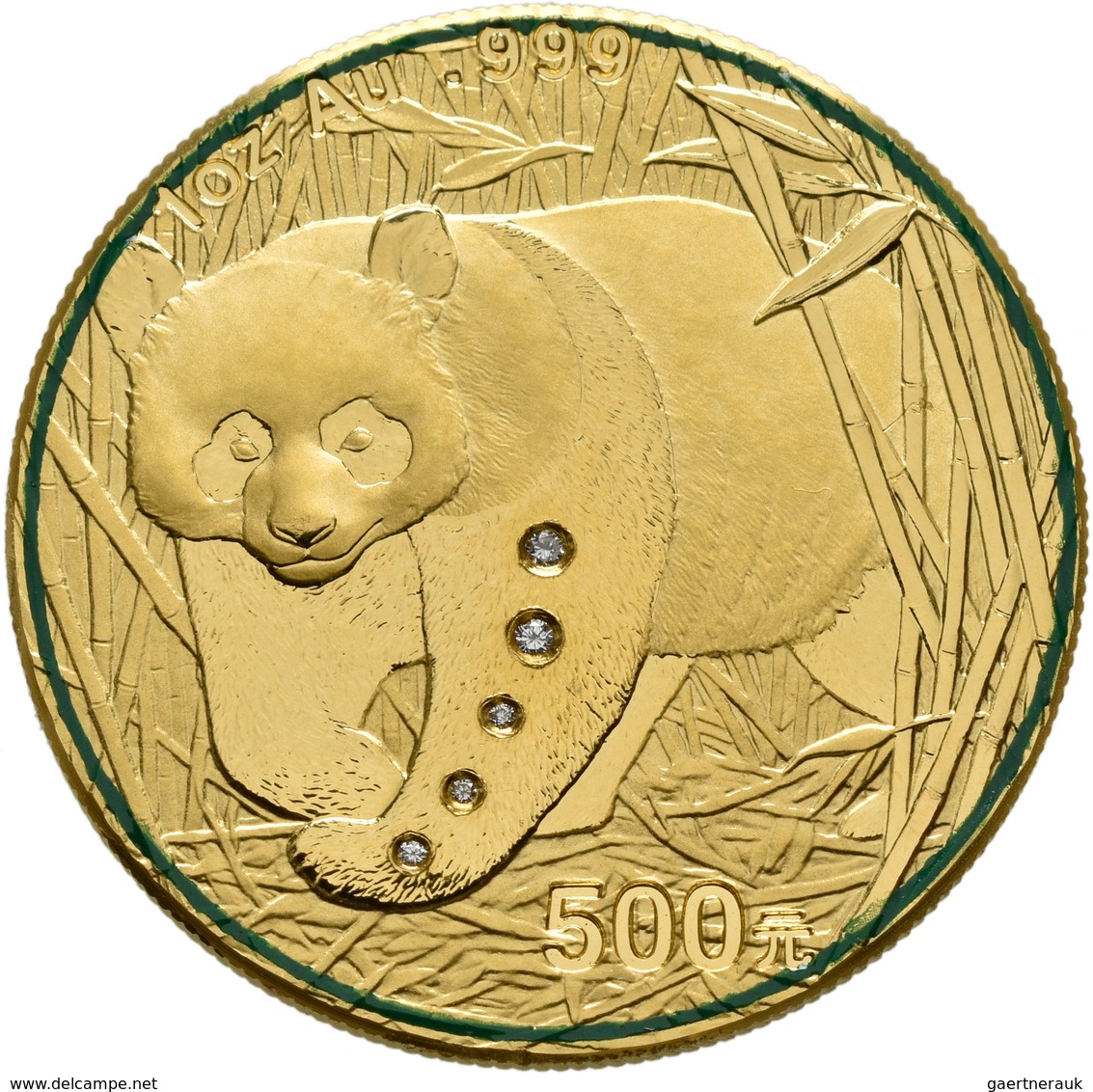 China - Volksrepublik - Anlagegold: Panda Diamond Set: 4-Münzen Set Goldpanda 2002: 1/10 OZ + 1/4 OZ