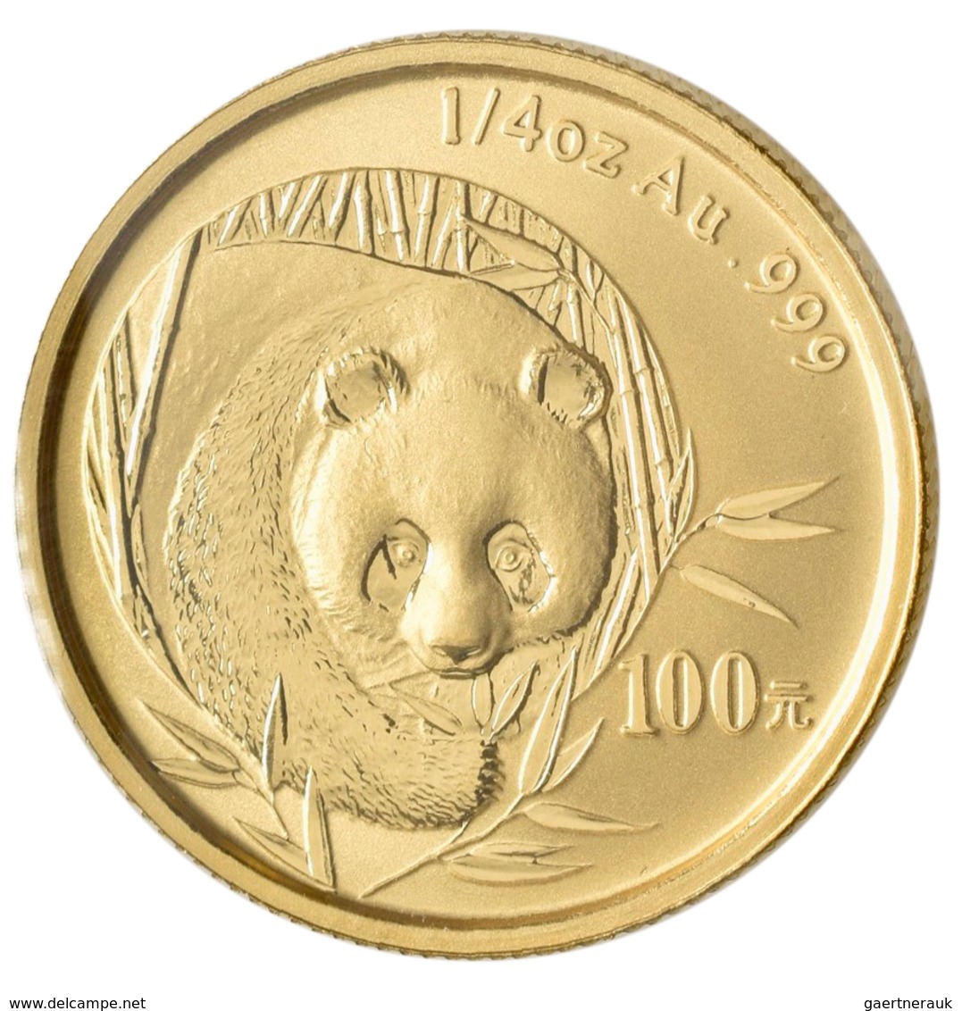 China - Volksrepublik - Anlagegold: 100 Yuan 2003, Goldpanda, KM# 1471, Friedberg B16. 7,77 G (1/4 O - Chine