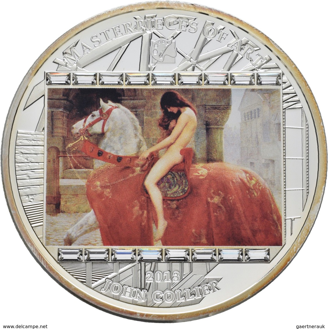 Cook Inseln: MASTERPIECES OF ART: Lady Godiva Von John Collier, 20 Dollars 2013, 3 OZ (93,3g), 999/1 - Cook