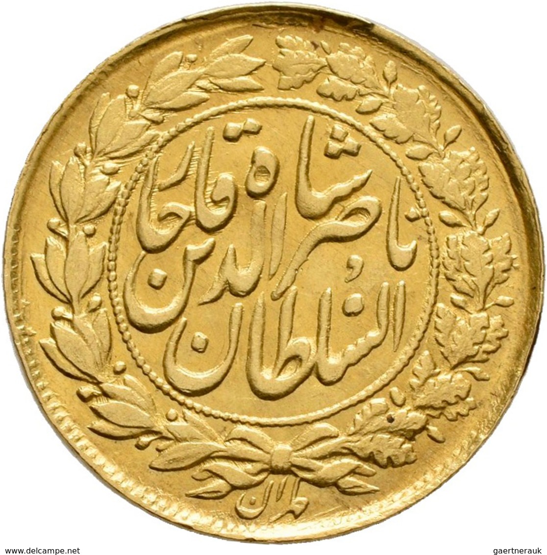 Iran: Nasir Al-Din Shah AH 1264-1313:Toman AH 1306, Teheran. K.M. 933, Friedberg 62. 2,85 G. GOLD 90 - Iran