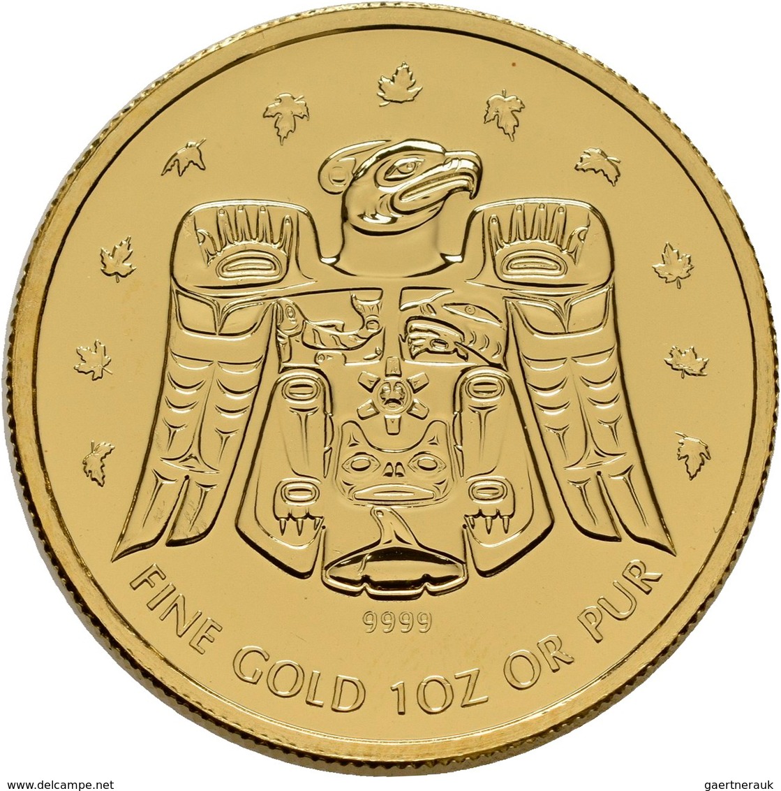 Kanada - Anlagegold: Elizabeth II. 1952-,: 50 Dollars 2009, Vancouver - Thunderbird. KM# 1037. 31,11 - Canada