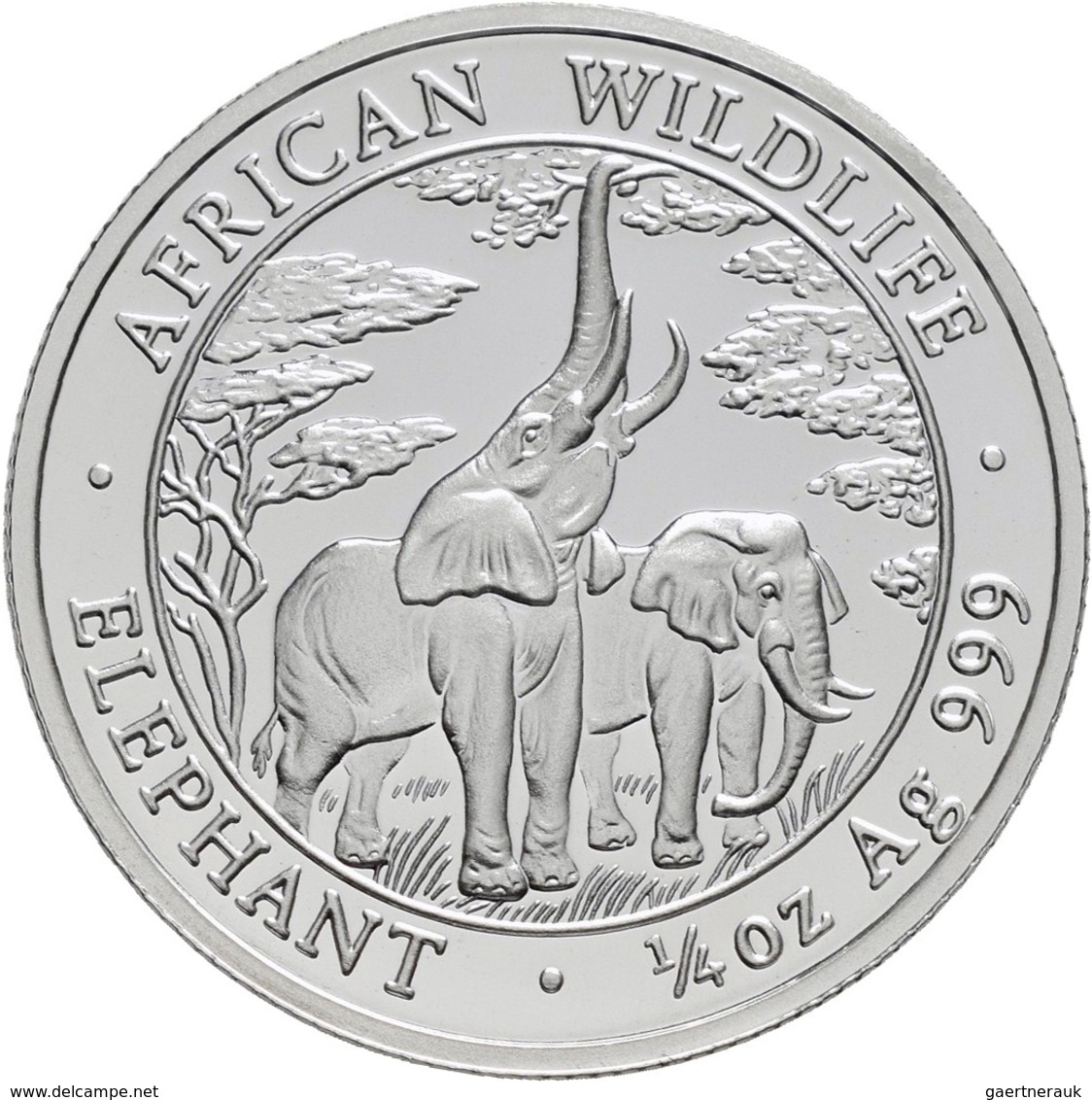 Sambia: Set 4 Münzen 2003, African Wildlife Elephant: 2 OZ (10.000 Kwacha, KM# 188), 1 OZ (5.000 Kwa - Zambia