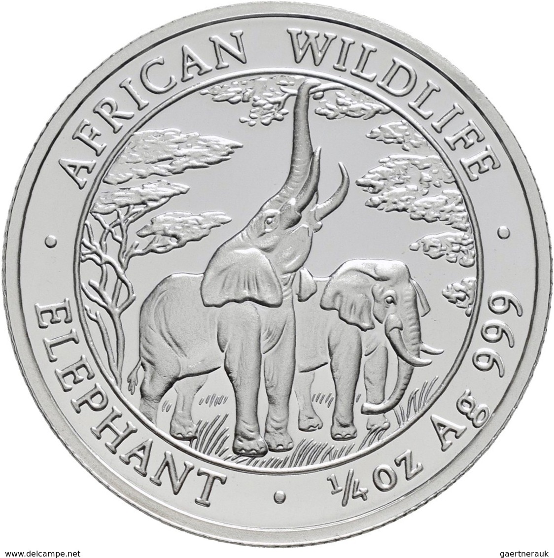 Sambia: Set 4 Münzen 2003, African Wildlife Elephant: 2 OZ (10.000 Kwacha, KM# 188), 1 OZ (5.000 Kwa - Zambie