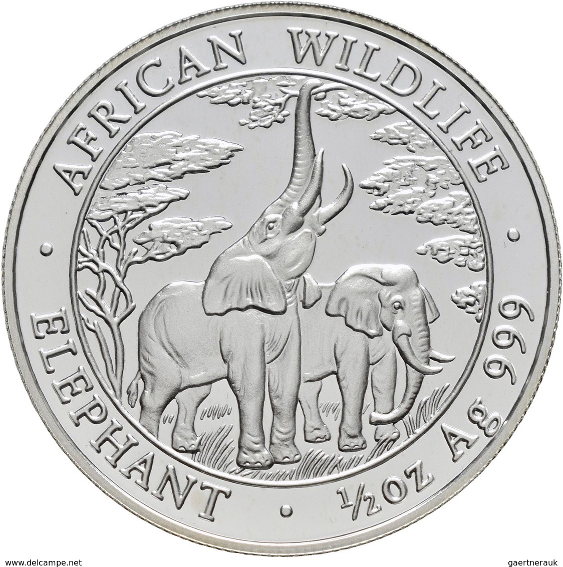 Sambia: Set 4 Münzen 2003, African Wildlife Elephant: 2 OZ (10.000 Kwacha, KM# 188), 1 OZ (5.000 Kwa - Zambie