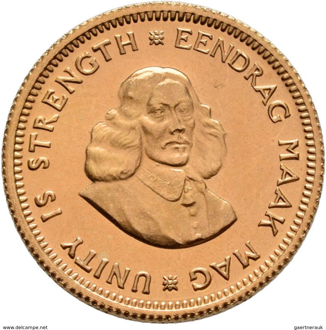 Südafrika - Anlagegold: Lot 2 Goldmünzen: 1 Rand 1978, KM# 63, Friedberg 12, 3,99 G, 917/1000 Gold, - Afrique Du Sud