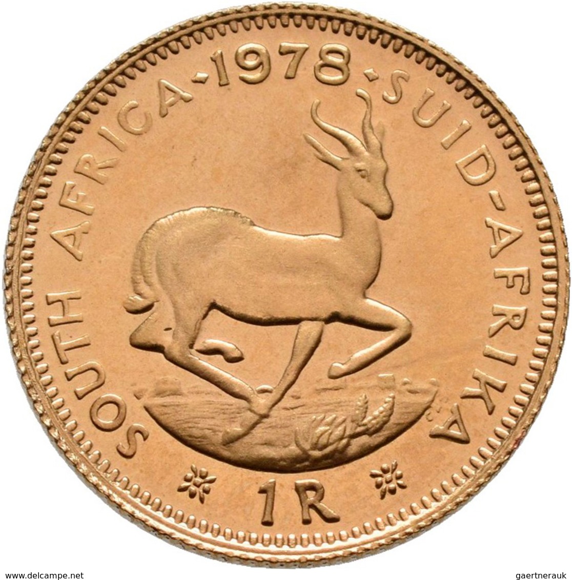 Südafrika - Anlagegold: Lot 2 Goldmünzen: 1 Rand 1978, KM# 63, Friedberg 12, 3,99 G, 917/1000 Gold, - Zuid-Afrika