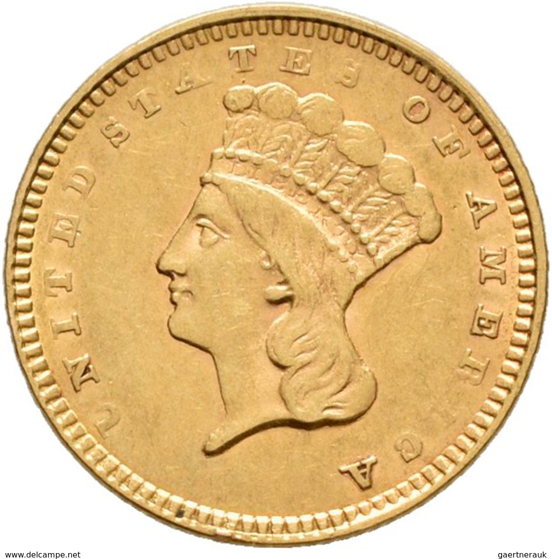 Vereinigte Staaten Von Amerika - Anlagegold: 1 Dollar 1857, Gold 900/1000, 1,65 G, Friedberg 94, Fei - Andere & Zonder Classificatie