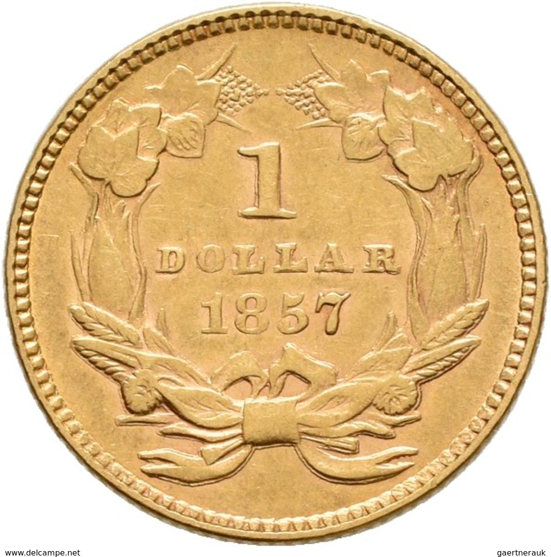 Vereinigte Staaten Von Amerika - Anlagegold: 1 Dollar 1857, Gold 900/1000, 1,65 G, Friedberg 94, Fei - Autres & Non Classés