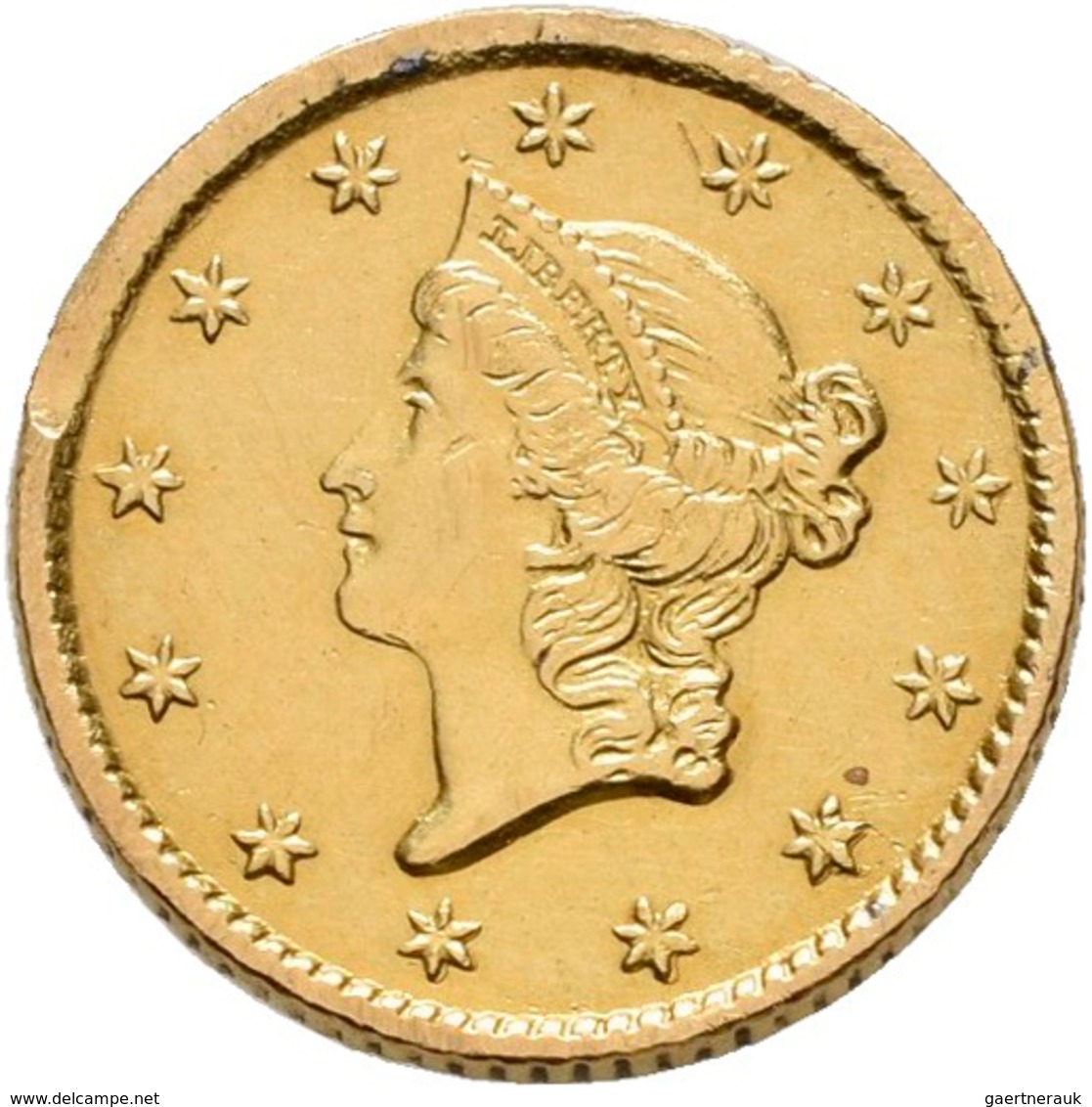 Vereinigte Staaten Von Amerika - Anlagegold: 1 Dollar 1857, Gold 900/1000, 1,65 G, Friedberg 94, Fei - Andere & Zonder Classificatie