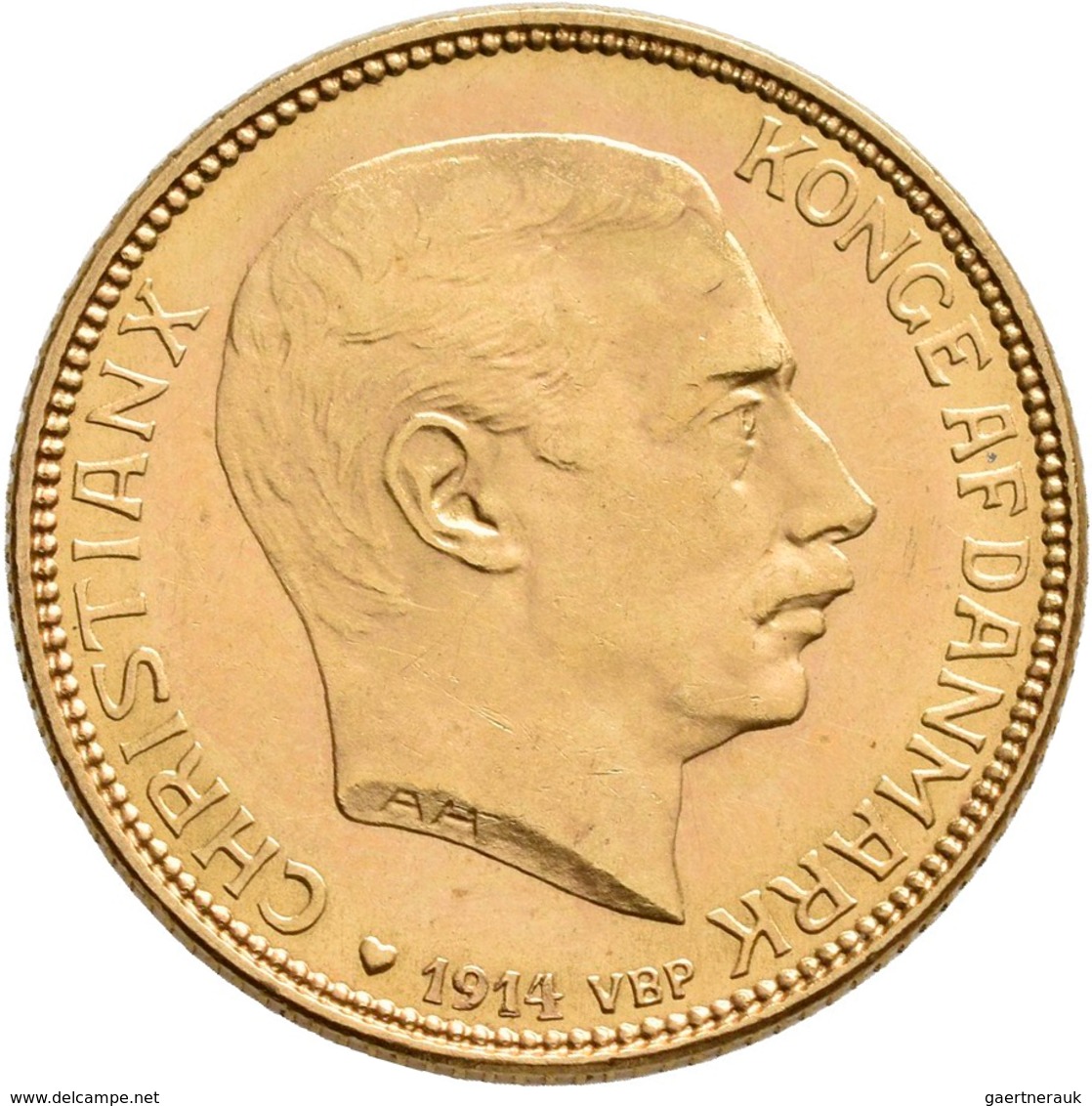 Dänemark - Anlagegold: Christian X. 1912-1947: 20 Kroner 1914, KM# 817.1, Friedberg 299, 8,96 G, 900 - Dänemark