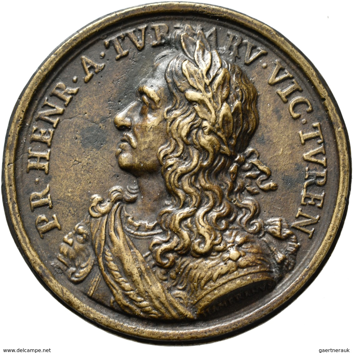 Frankreich: Ludwig XIV. 1643-1715: Bronzegussmedaille O. J. (1675), Modell Von Alberto Hamerani, Auf - Autres & Non Classés