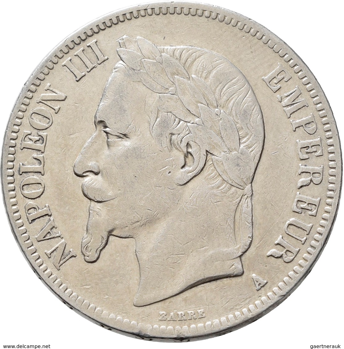 Frankreich: Napoleon III. 1852-1870: 5 Francs 1863 A, Auflage: 22.000 Exemplare, KM#799.1, Sehr Schö - Sonstige & Ohne Zuordnung
