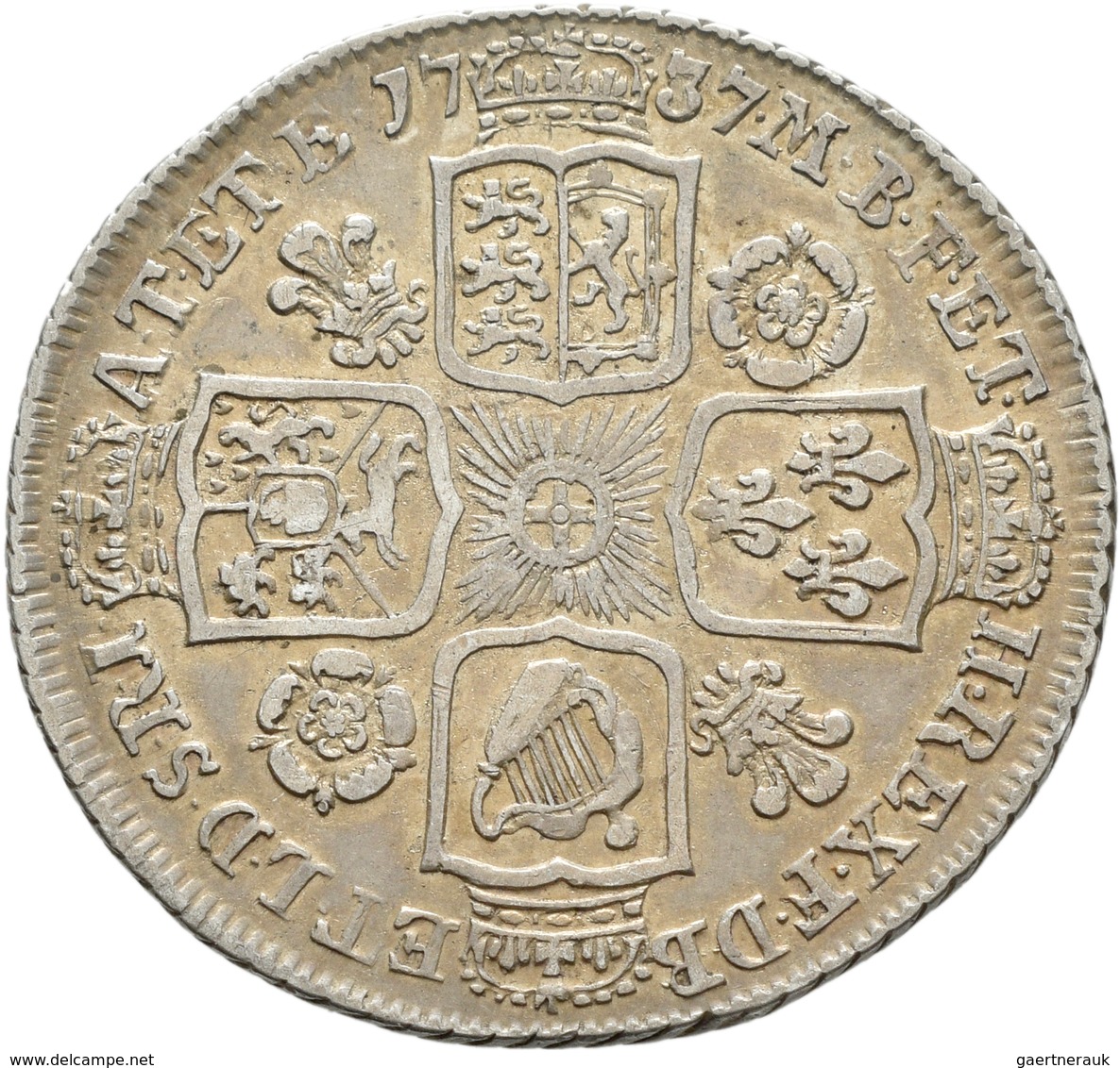 Großbritannien: Georg II. 1727-1760: Lot 4 Stück; Shilling 1737, 1743, 1745, 1750, Sehr Schön, Sehr - Sonstige & Ohne Zuordnung