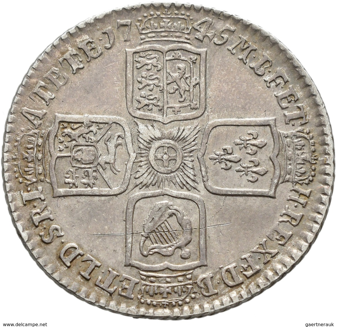 Großbritannien: Georg II. 1727-1760: Lot 4 Stück; Shilling 1737, 1743, 1745, 1750, Sehr Schön, Sehr - Sonstige & Ohne Zuordnung