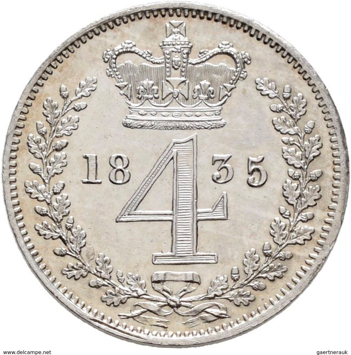 Großbritannien: William IV. 1830-1837: Maundy Set 1,2,3,4 Pence 1835, Vorzüglich-Stempelglanz, Stemp - Andere & Zonder Classificatie