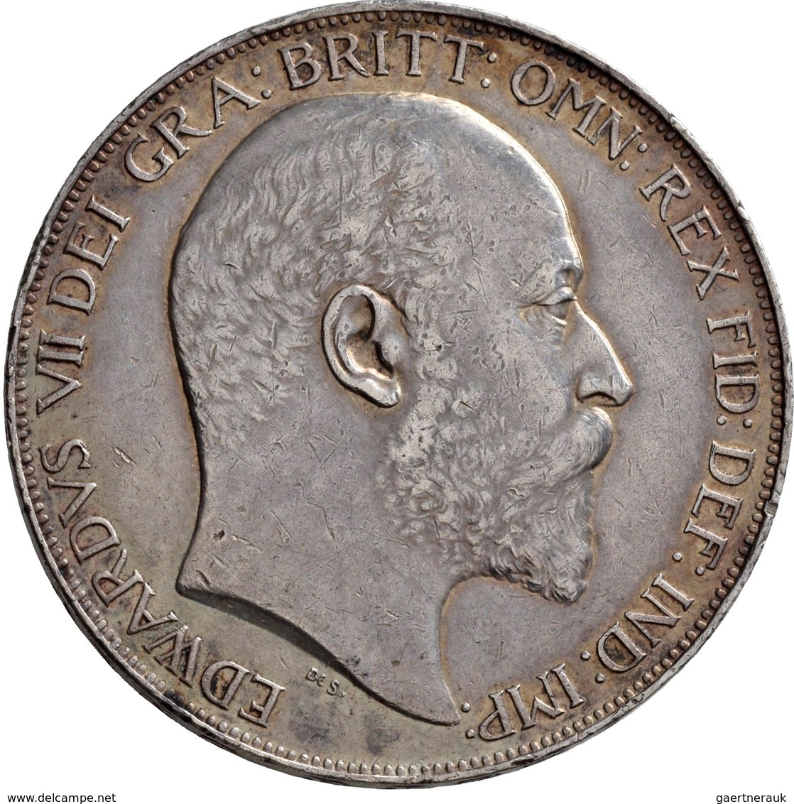 Großbritannien: Edward VII. 1901-1910: Crown 1902, Davenport 109, Seaby 3978, Kl. Randfehler, Kratze - Andere & Zonder Classificatie