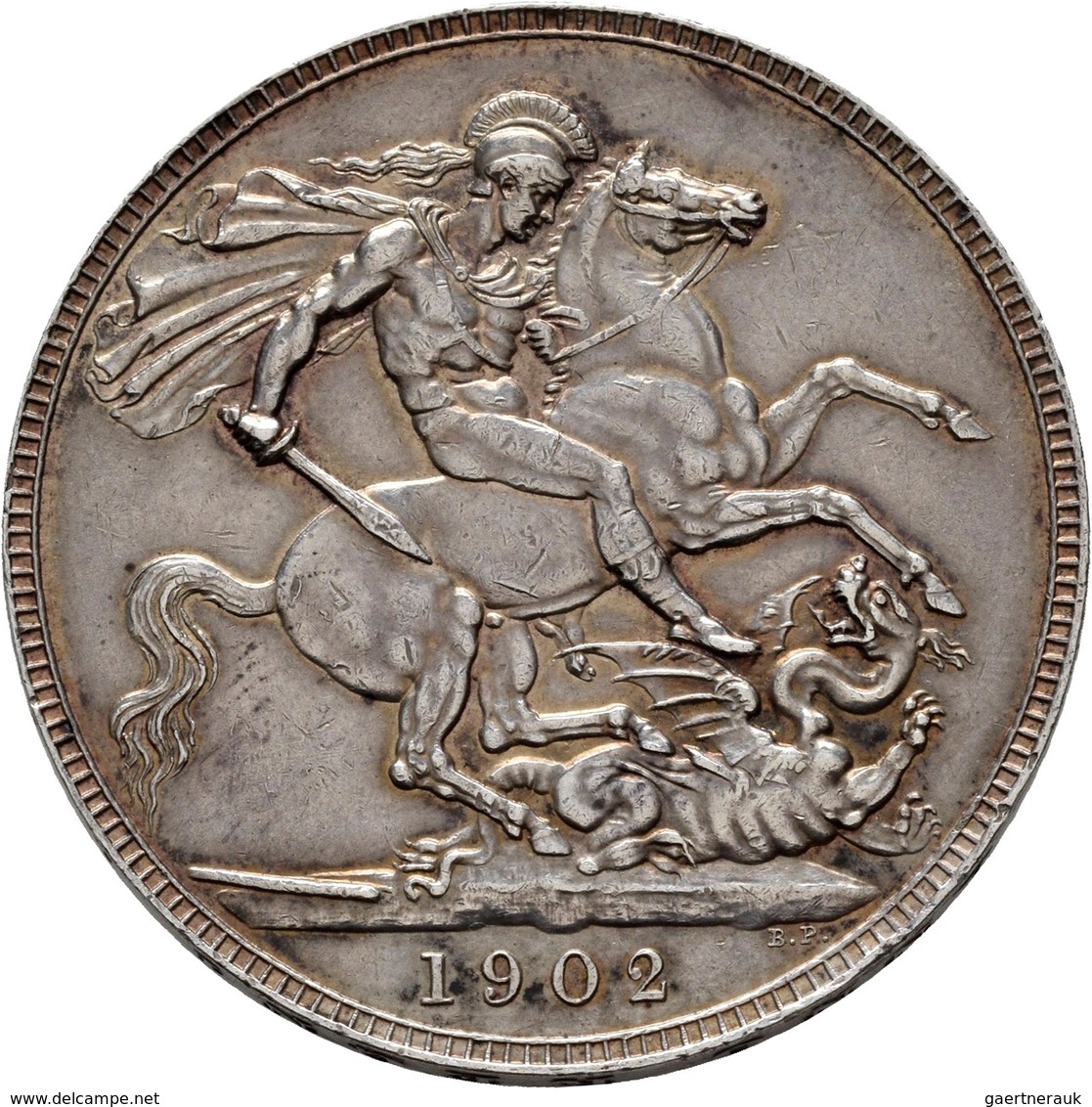Großbritannien: Edward VII. 1901-1910: Crown 1902, Davenport 109, Seaby 3978, Kl. Randfehler, Kratze - Sonstige & Ohne Zuordnung