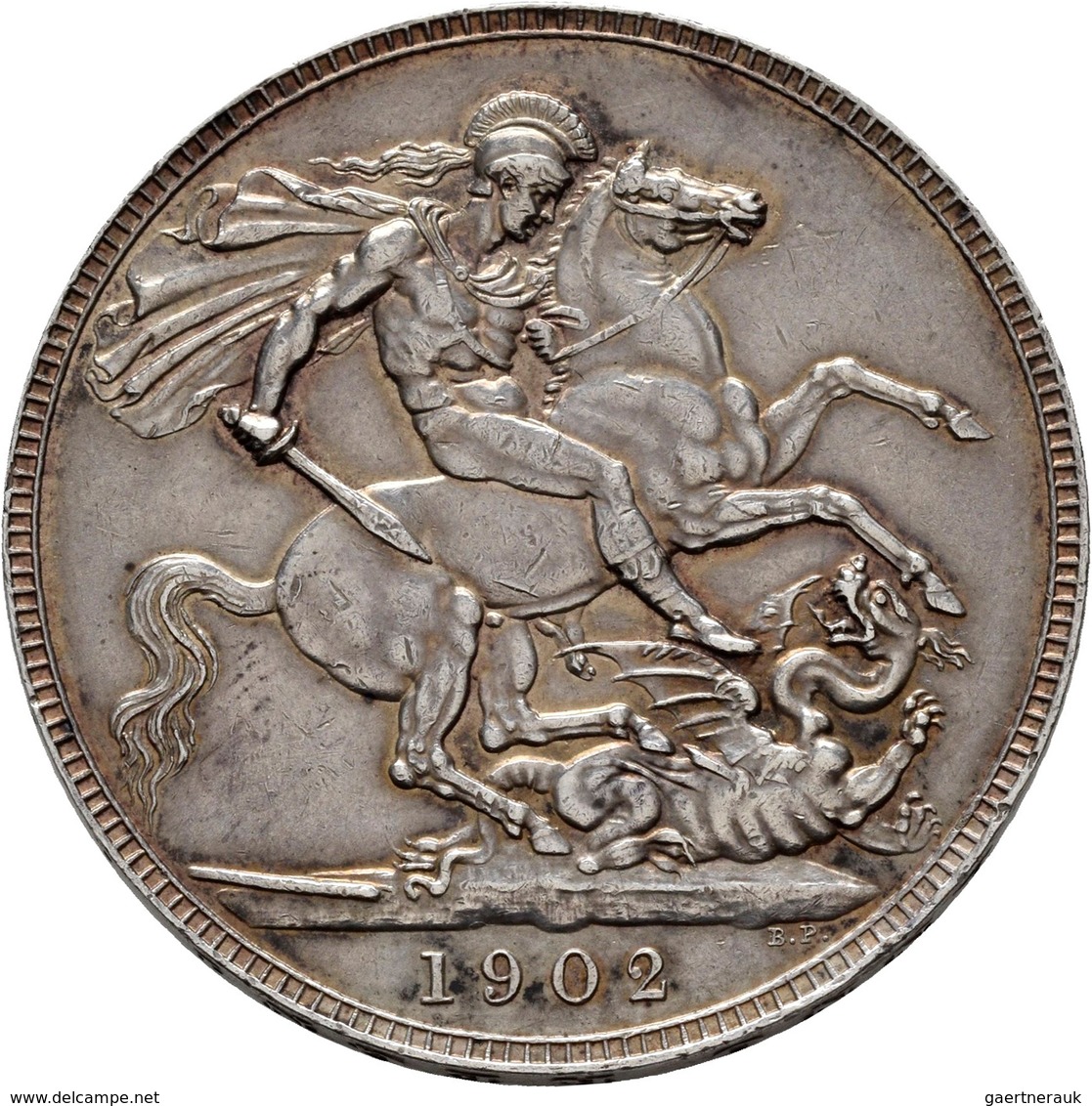 Großbritannien: Edward VII. 1901-1910: Crown 1902, Davenport 109, Seaby 3978, Kl. Randfehler, Kratze - Andere & Zonder Classificatie