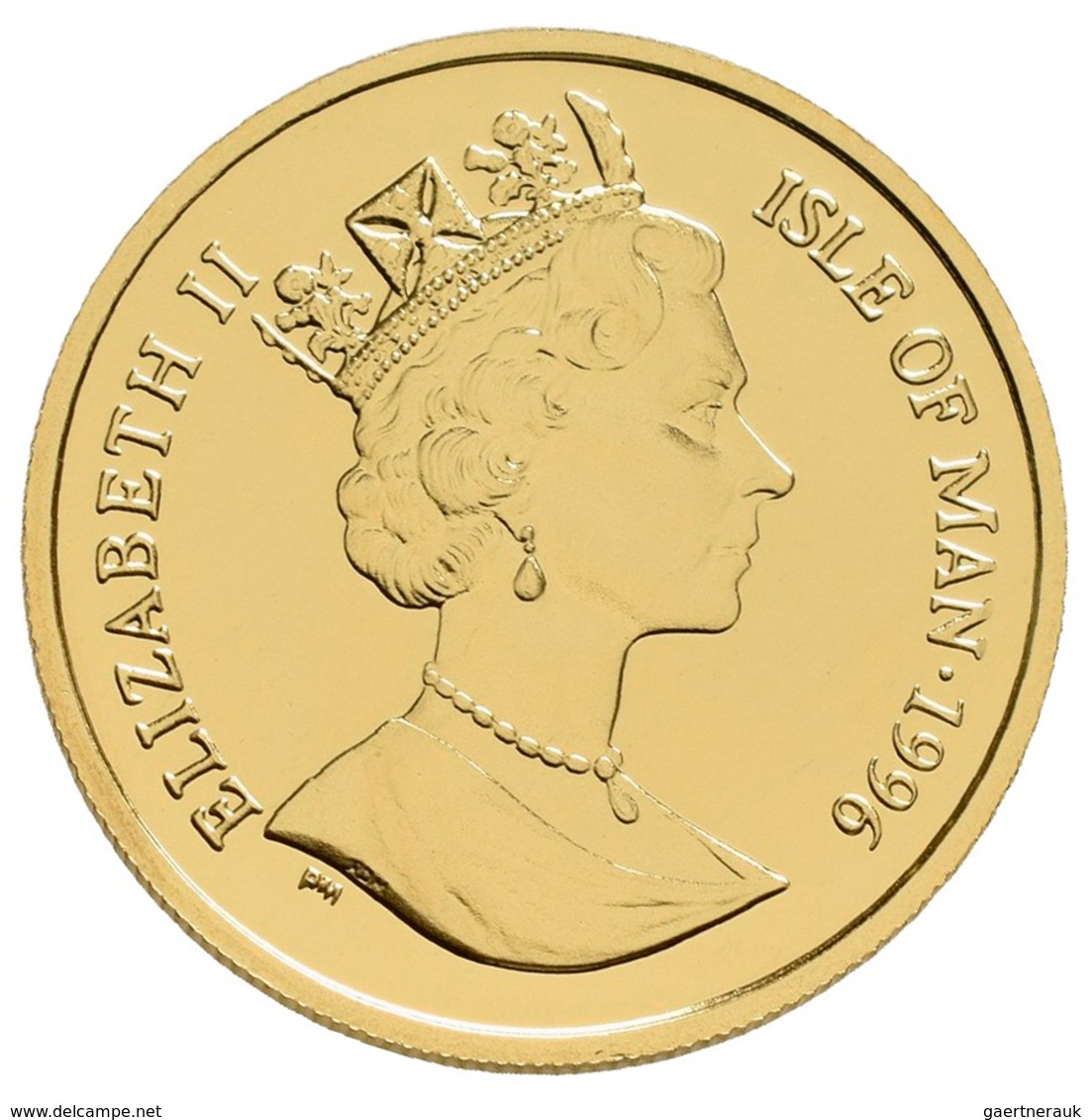 Insel Man - Anlagegold: Elizabeth II. 1952-,: 1/5 Crown 1996. 70 Geburtstag Queen Elizabeth II. KM# - Sonstige – Europa