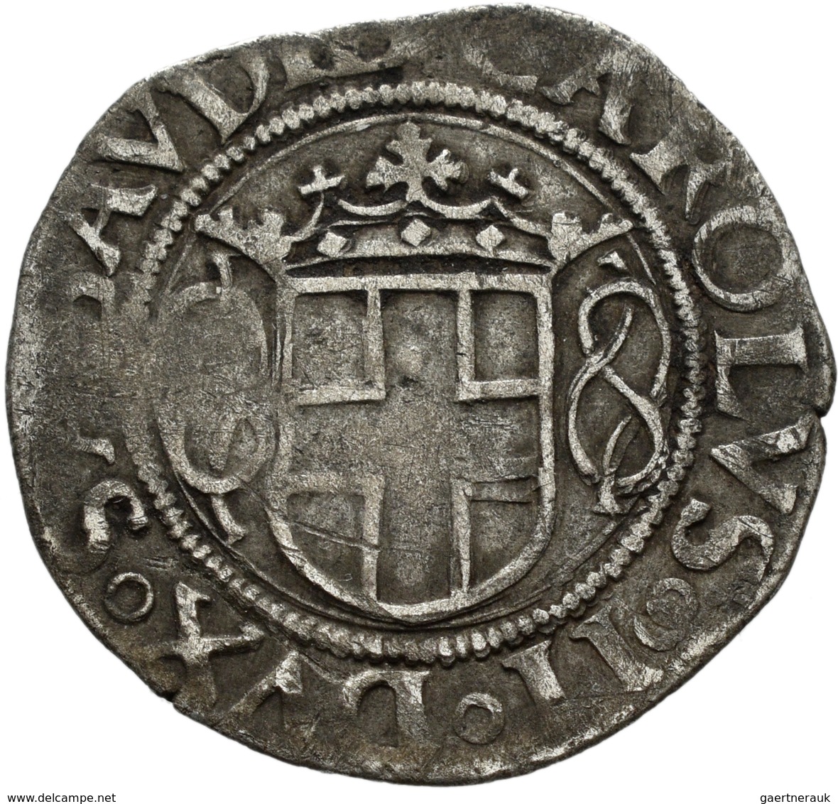 Italien: Savoyen/Savoia, Lot 2 Stück; Carlo II. 1504-1553: Grosso, 1,95 G, Biaggi 332, Cudazzo 387 U - 1861-1878 : Victor Emmanuel II