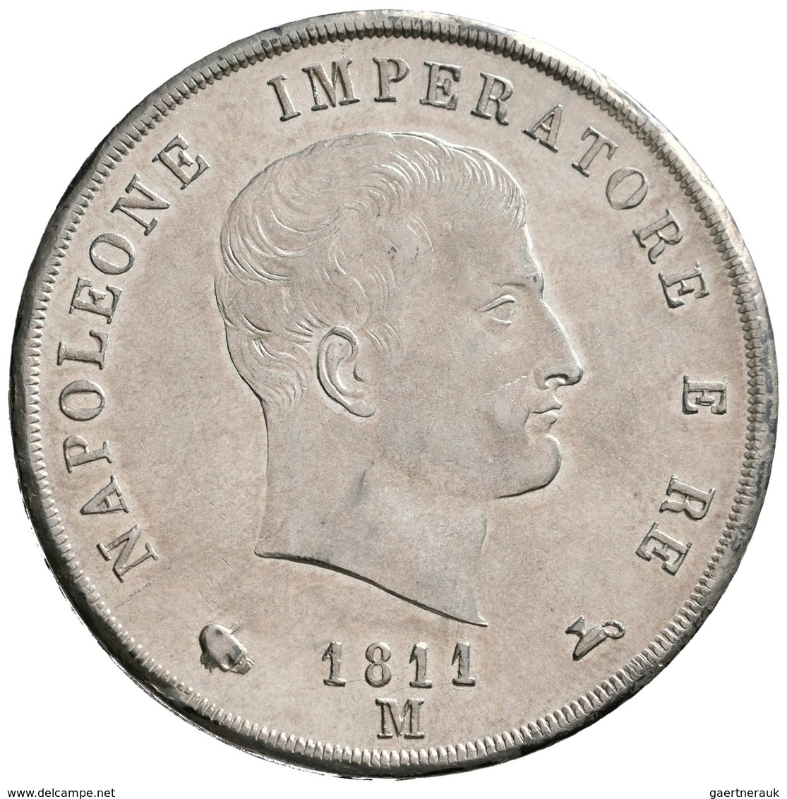 Italien: Napoleon I. 1805-1814: 5 Lire 1811 M (Mailand). Davenport 202, Pagani 29, Montenegro 225. 2 - 1861-1878 : Victor Emmanuel II.