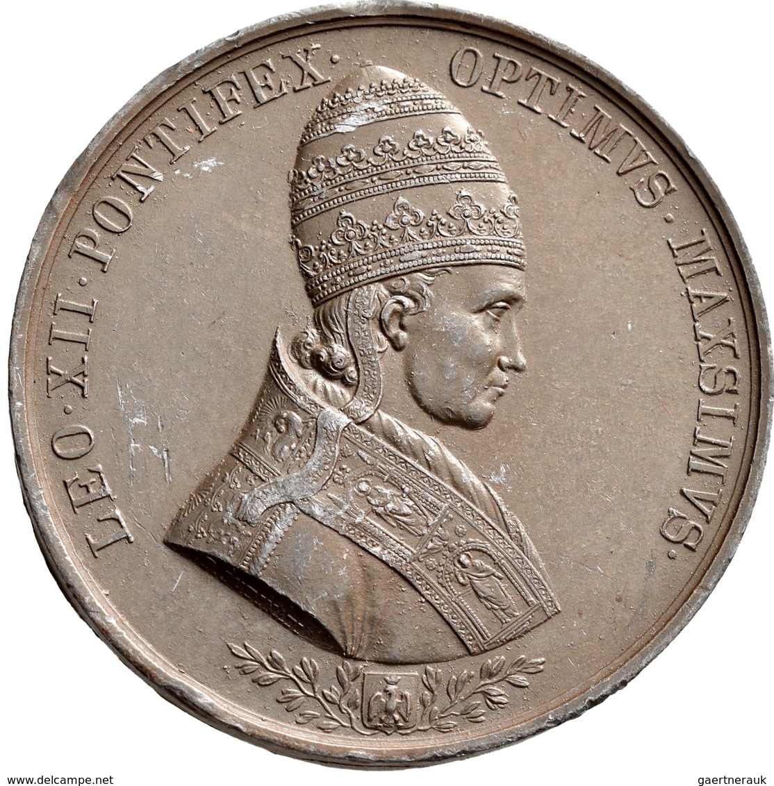 Italien: Kirchenstaat, Leo XII. 1823-1829: Bleimedaille 1828 Von F.Putinati, Auf Die Wiederherstellu - 1861-1878 : Victor Emmanuel II.