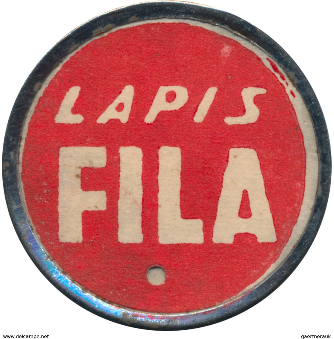 Italien: Briefmarken-Kapselgeld "LAPIS FILA", Mit Briefmarke Zu 1 Lira (Democratica Serie),Aluminium - 1861-1878 : Victor Emmanuel II.