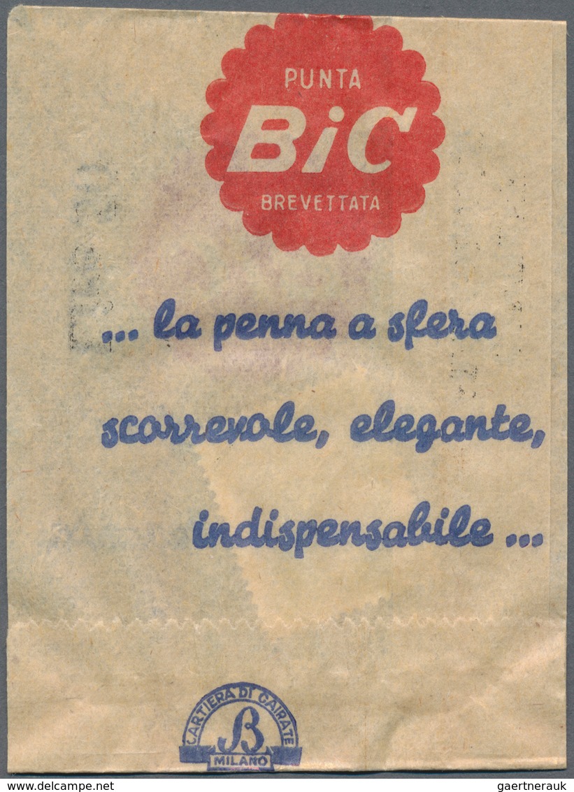 Italien: Lot 2 Stück Briefmarkennotgeld; "Punta BIC Brevettata", 2 Bedruckte Pergamenttütchen Mit Je - 1861-1878 : Victor Emmanuel II