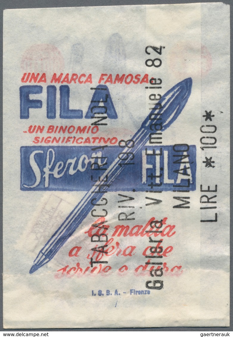 Italien: Lot 2 Stück Briefmarkennotgeld; "Tabaccheria Noli RIV. 1998 Galleria Vitt. Emanuele 82, Mil - 1861-1878 : Victor Emmanuel II.