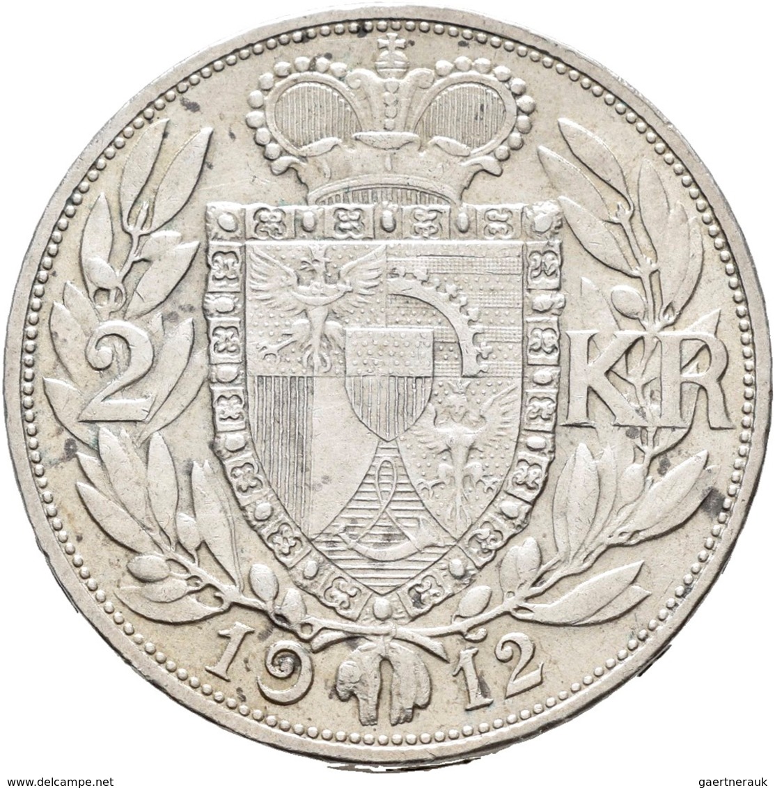 Liechtenstein: Johann II. 1858-1929: Lot 5 Stück; 2 Kronen 1912, 1 Krone 1900, 2 Franken 1924, 1 Fra - Liechtenstein