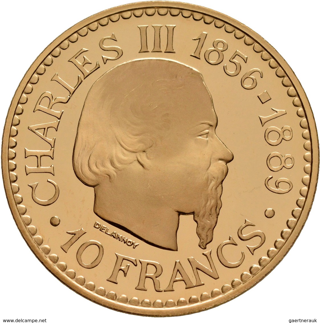 Monaco - Anlagegold: Rainier III. 1949-2005: 10 Francs 1966, 100 Jahre Monte Carlo. Probe (Essai) Vo - Autres & Non Classés