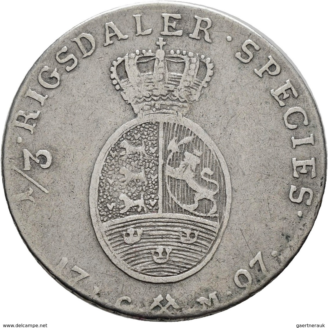 Norwegen: Christian VII. 1766-1808: ½ Speciedaler 1797, Kongsberg, Ahlström 23, Sehr Schön. - Norvège