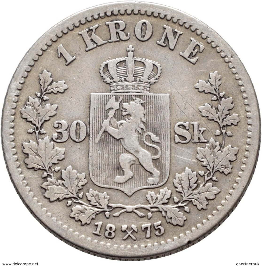 Norwegen: Oscar II. 1872-1905: Lot 3 Münzen: 10 Öre / 3 Sk. 1874, KM# 345; 50 Öre / 15 Sk. 1874, KM# - Norvège