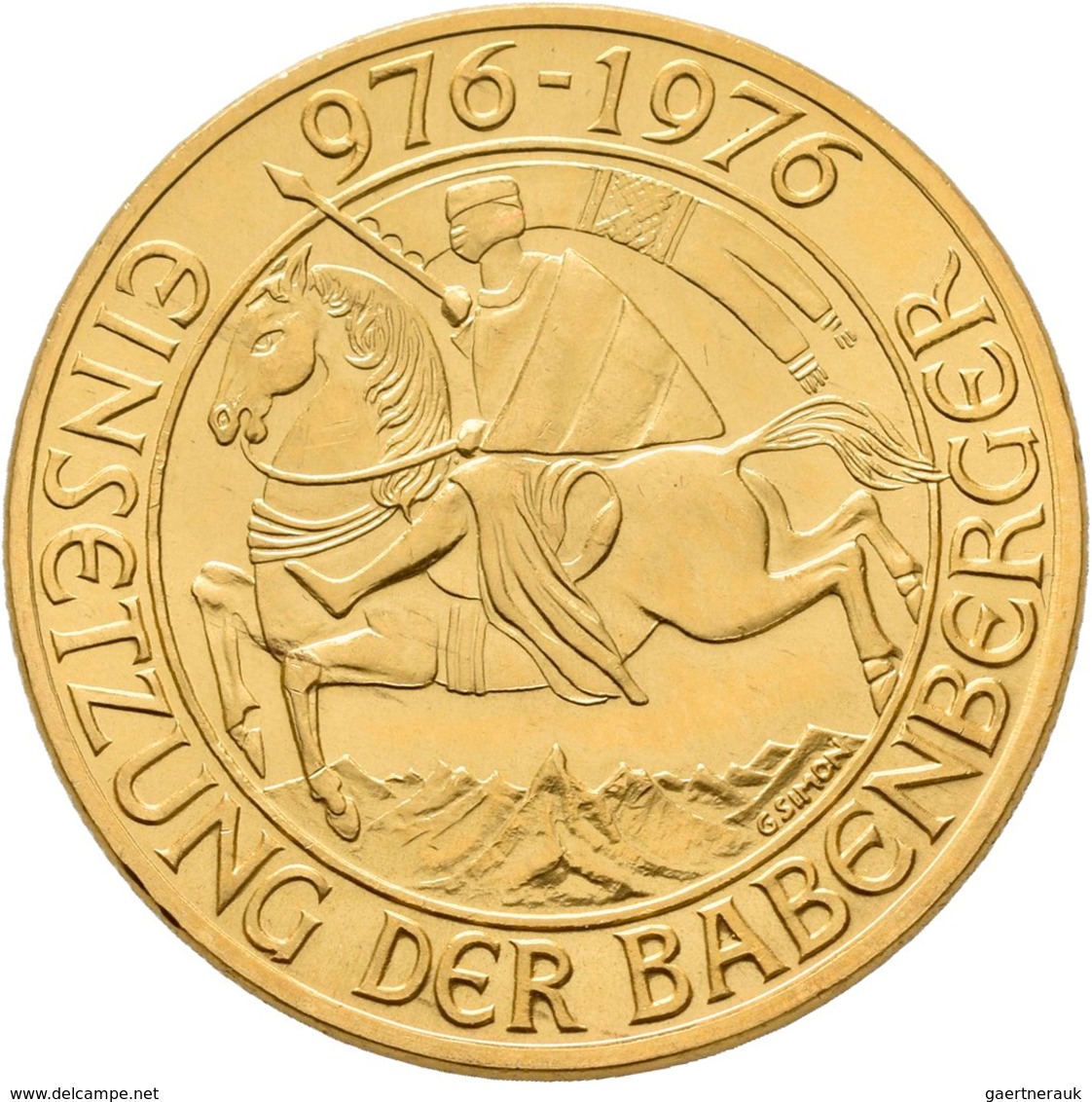 Österreich - Anlagegold: 2. Republik Ab 1945: 1000 Schilling 1976, Babenberger, KM# 2933, Friedberg - Autriche
