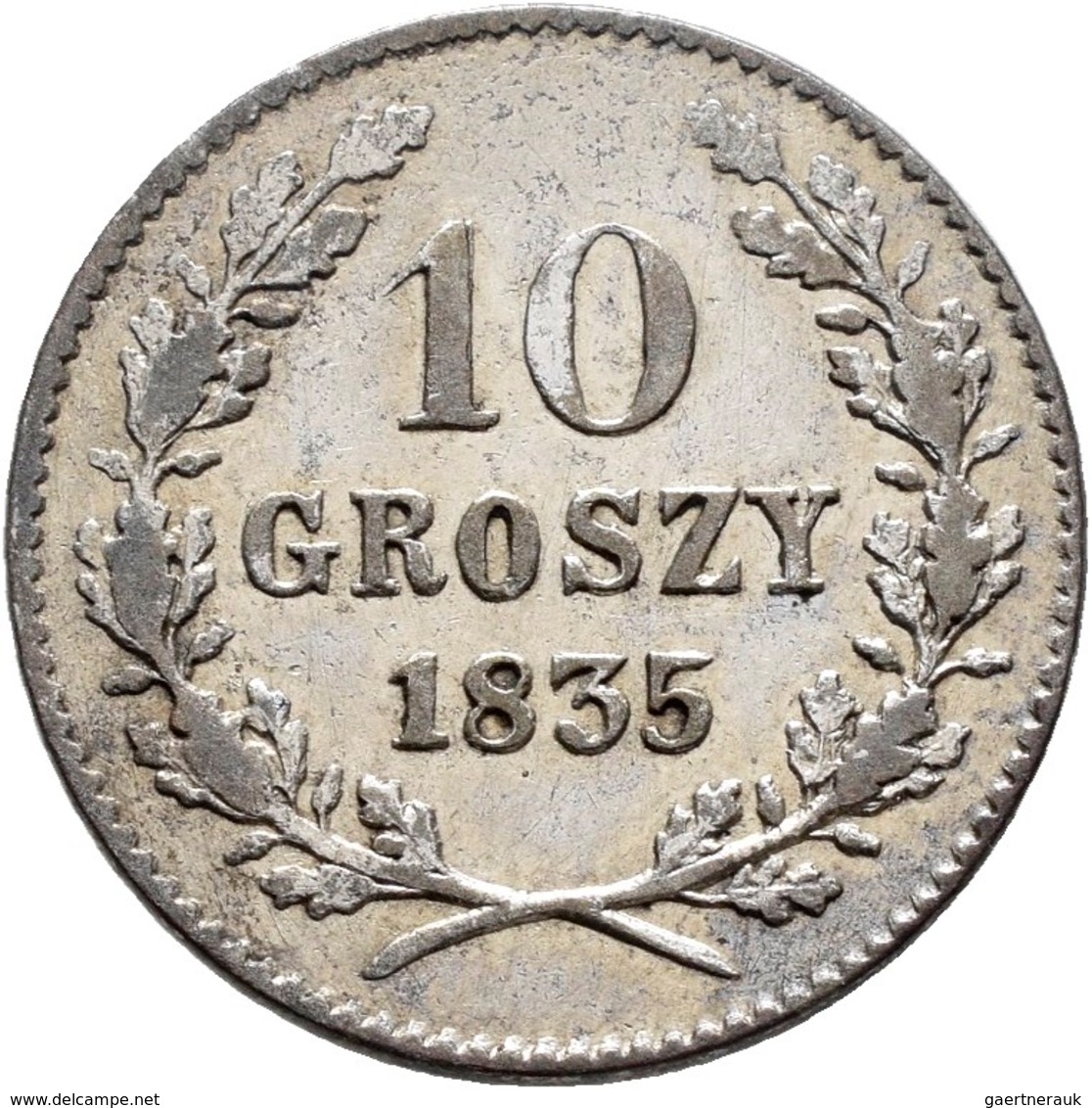 Polen: Krakau / Krakow, Freie Stadt: Lot 3 Münzen 1835: 5 Groszy, 10 Groszy, 1 Zloty. KM# C 11,12,13 - Pologne