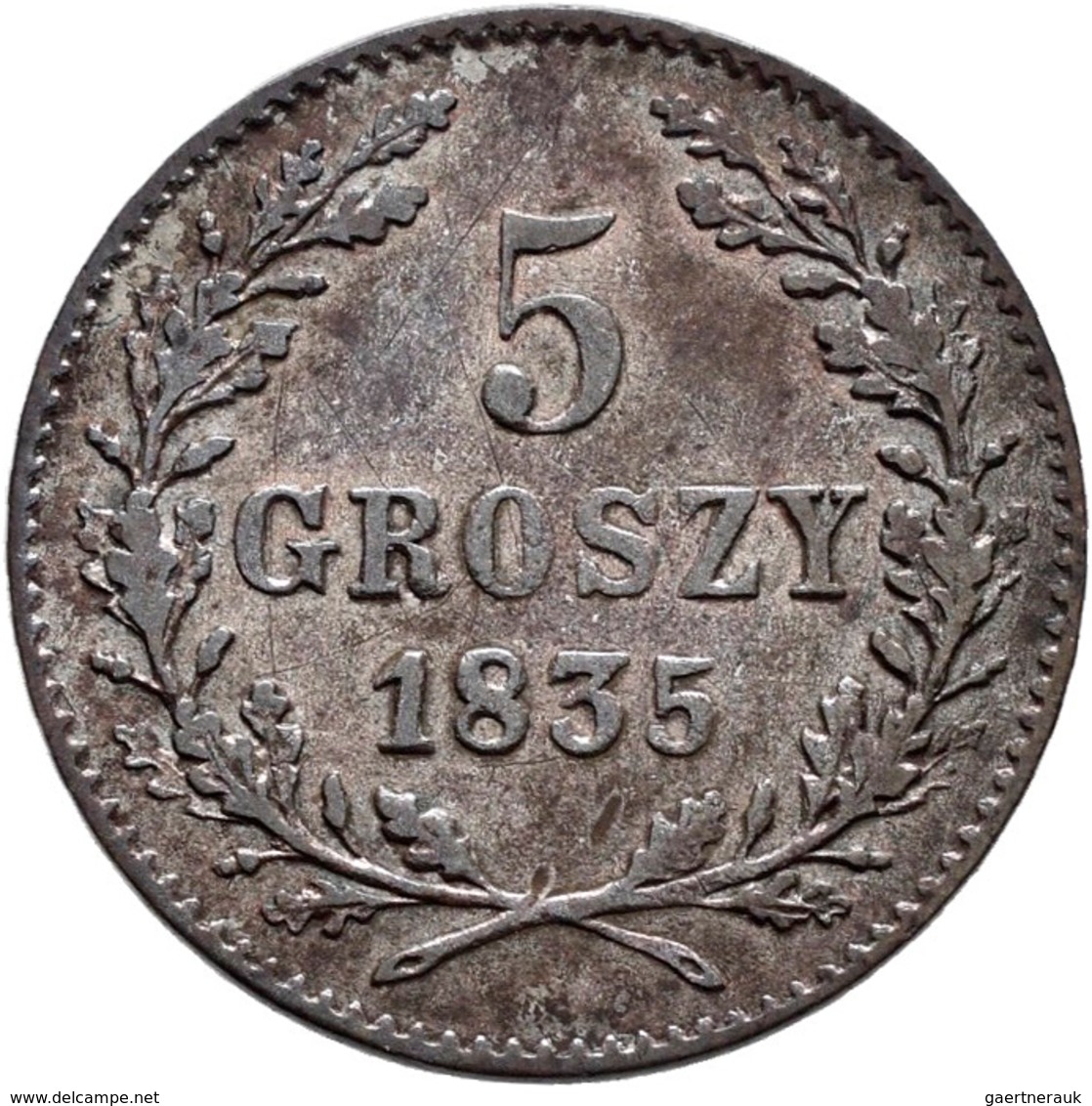Polen: Krakau / Krakow, Freie Stadt: Lot 3 Münzen 1835: 5 Groszy, 10 Groszy, 1 Zloty. KM# C 11,12,13 - Poland