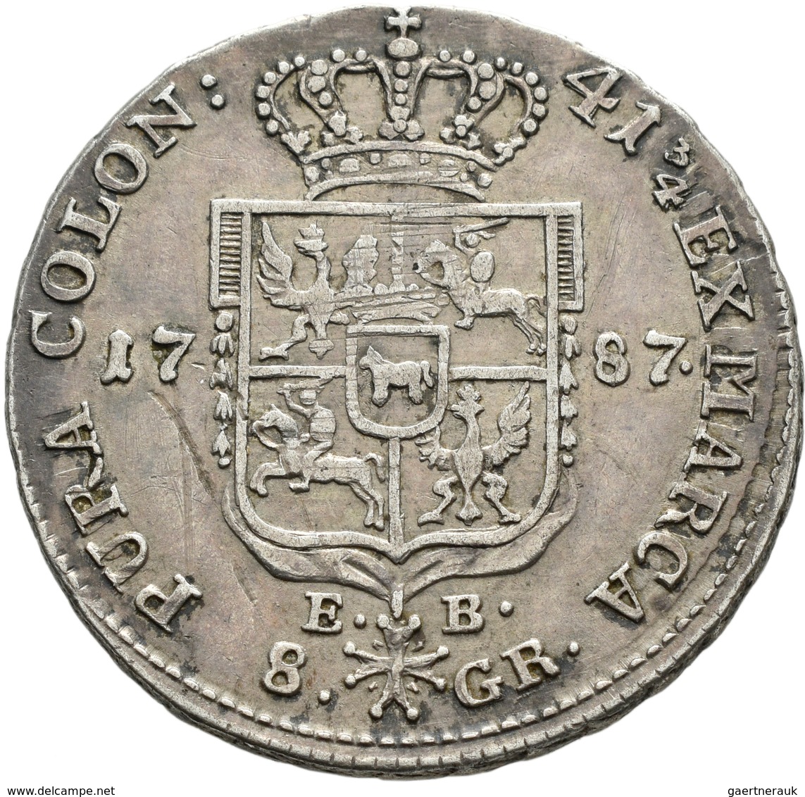 Polen: Königreich, Stanislaus August 1764-1795: 2 Zlote / 8 Groszy (Doppelgulden / 8 Silbergroschen) - Polen